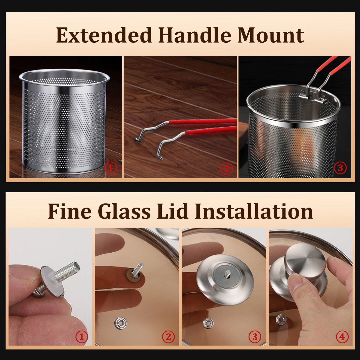 Deep Fryer Pot 304 Stainless Steel Fry Pot with Basket and Lid Food Grade Deep Fryer Multifunctional Deep Frying Pot for Frying