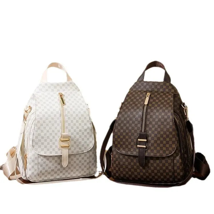 Tejesa White Colour Casual Soft PU Print Briti Sle Seniors Backpack for Kids /Adults