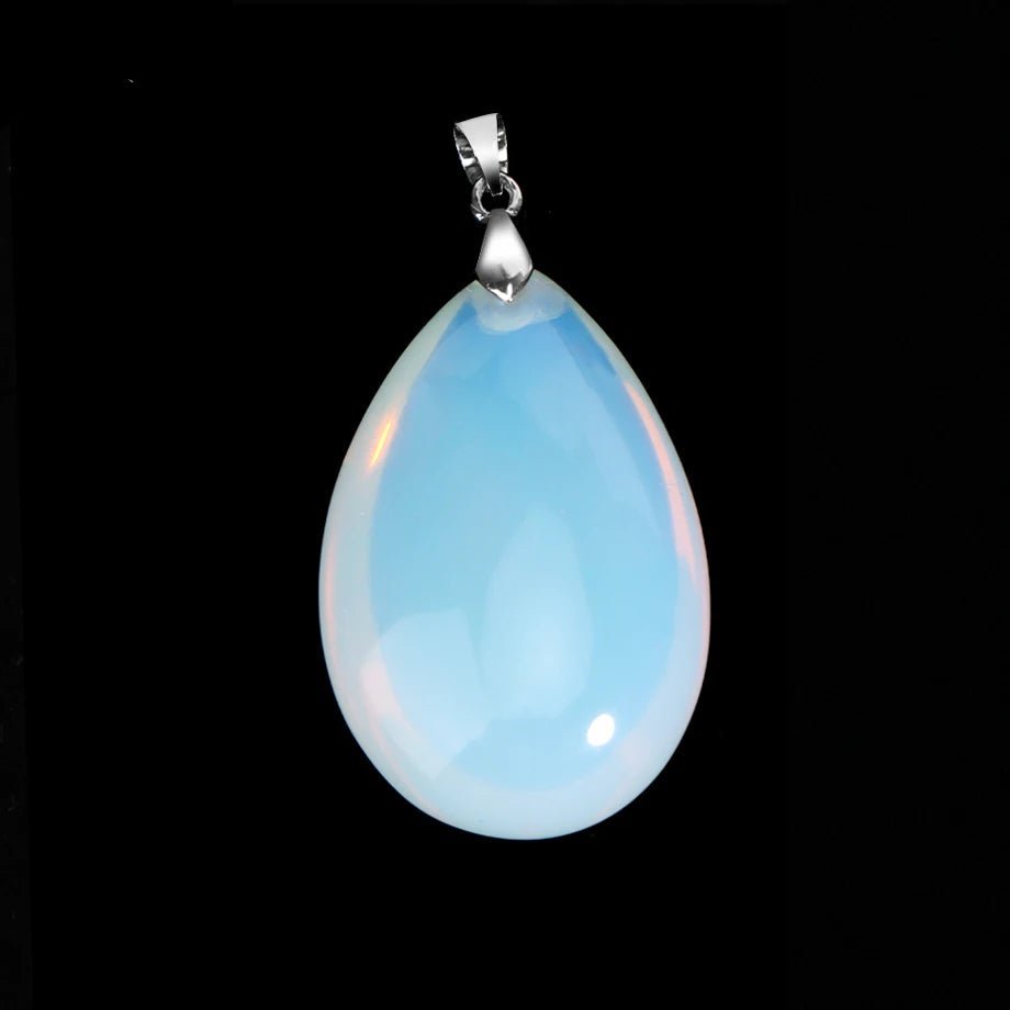 Hemasa Natural Stone Necklace for Women /Water Drop Pendant Healing Tiger Eye Amethysts Crystal Pendants Necklaces H351