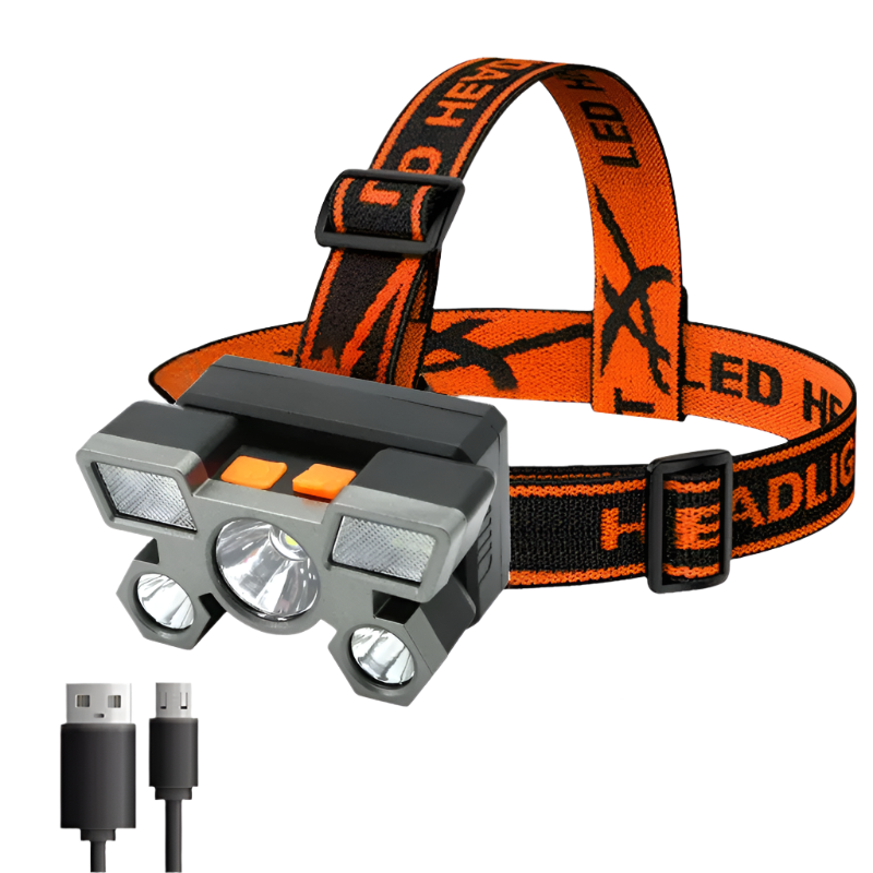 Hemasa H5 LED Flashlight Rechargeable with Built in Battery Strong Light Camping Head Light Headlamp