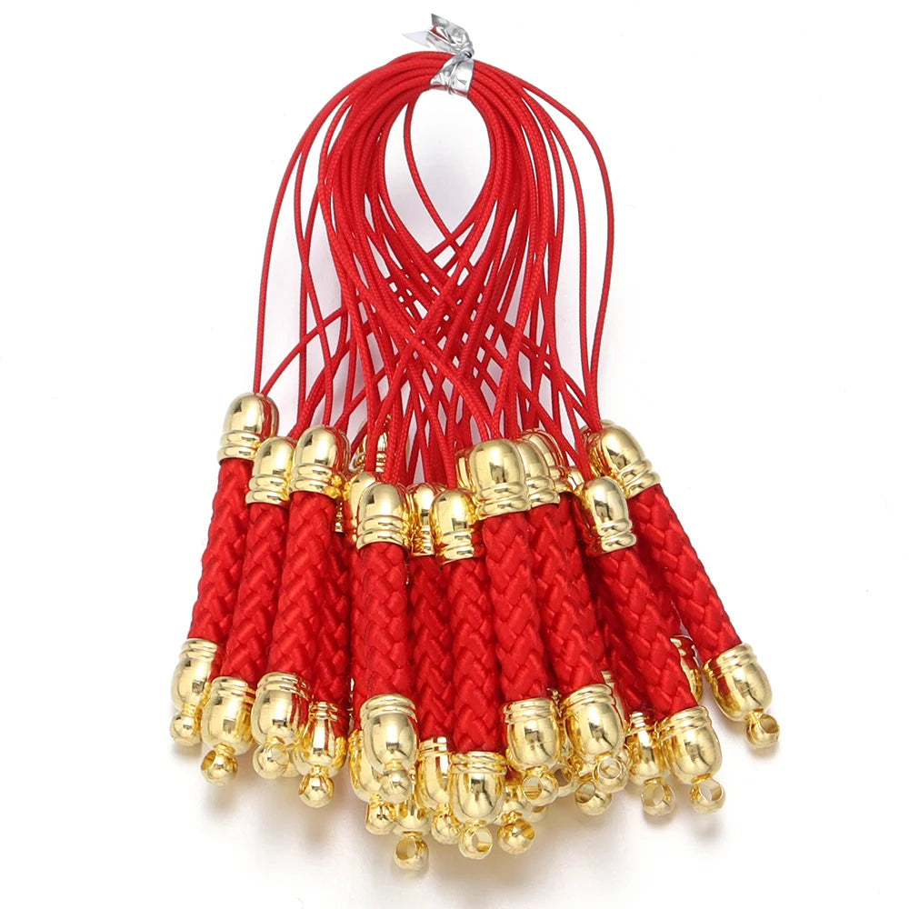 Tejesac 10pcs/Lot 13 Colors Lanyard Lariat Straps with Gold Color Clasp/ Keychain Hooks Rope Bags Charms