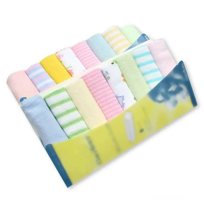 Hemasa 8PCS Baby Washcloths Set, Soft Absorbent Organic Cotton Washable Saliva Towel Face Wipes, Newborn Bath Face Towel Random Color