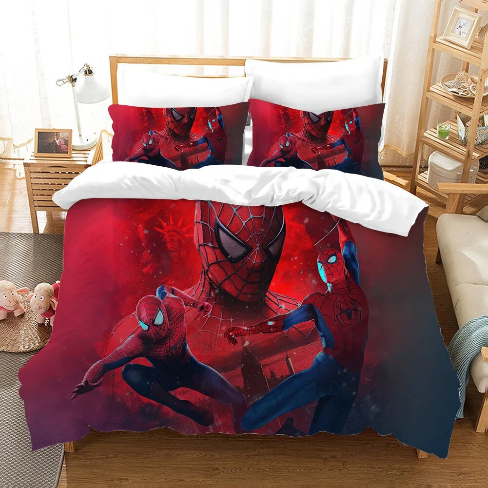 Super Marvel Ultimate Spiderman Bedding Set,Single Twin Full Queen King Size,Baby Cartoon Bed Set Kid Bedroom Bedding Sets