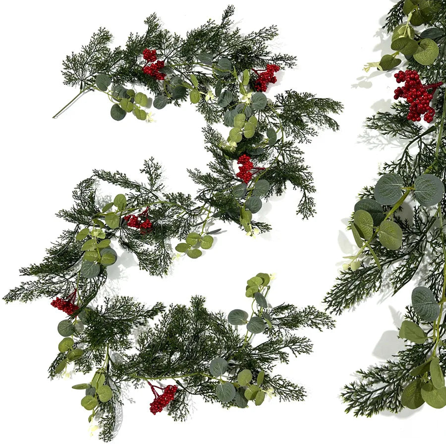 YeeNanee Real Touch Christmas Cypress Garlands Artificial Cedar Pine Vine for Stairs Railing Table Mantle Christmas Home Decor