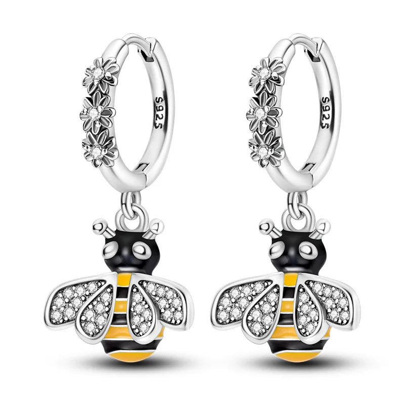 2025 Women's Earrings 925 Silver Butterfly Series Luxury Jewelry CZ Color Party Anniversary Gift