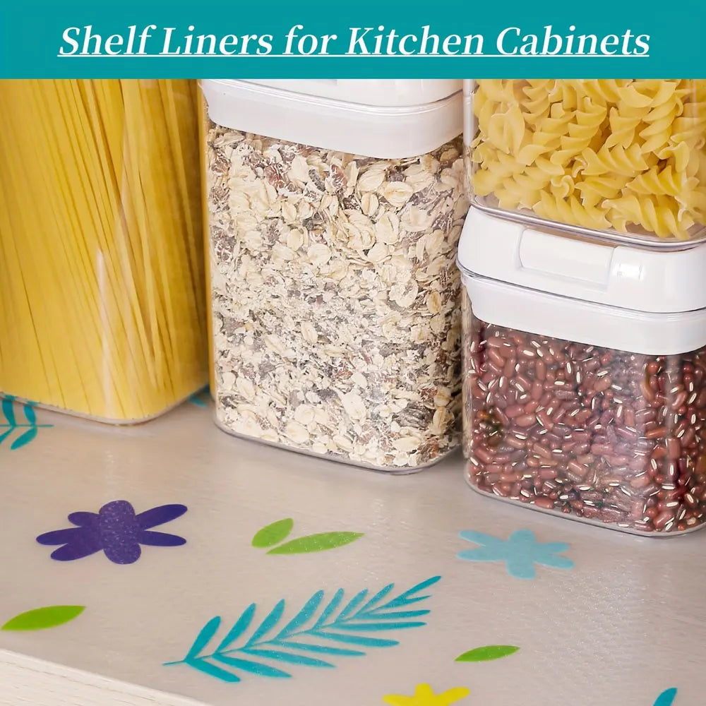 Tejesa  Kitchen Cabinet Liners EVA Shelf Drawer Mat Non-Adhesive Waterproof Anti-Slip Anti-Dust Fridge Table Mat For Home Use