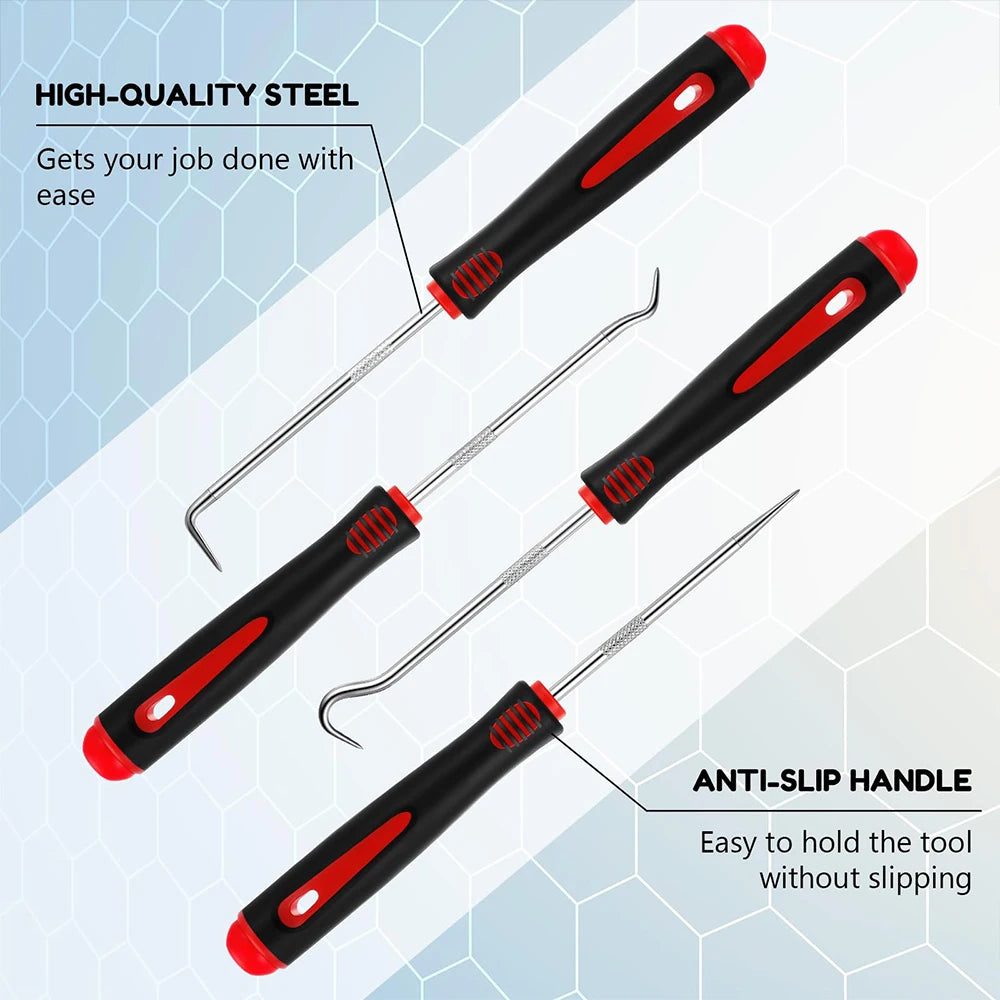 Tejesa 4 in 1 Car Auto Vehicle Oil Seal Screwdrivers Set O-Ring Seal Gasket Puller Remover Pick Hooks Tools Sealing Repair Tools
