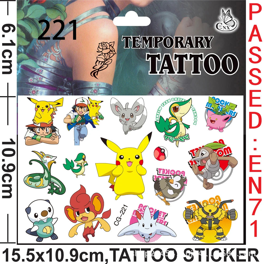 Pokemon Pikachu Birthday Party Favors Gifts Slap Bracelets Stamps Tattoos Stickers Kids Goodie Bag Fillers Party Supplies Decora