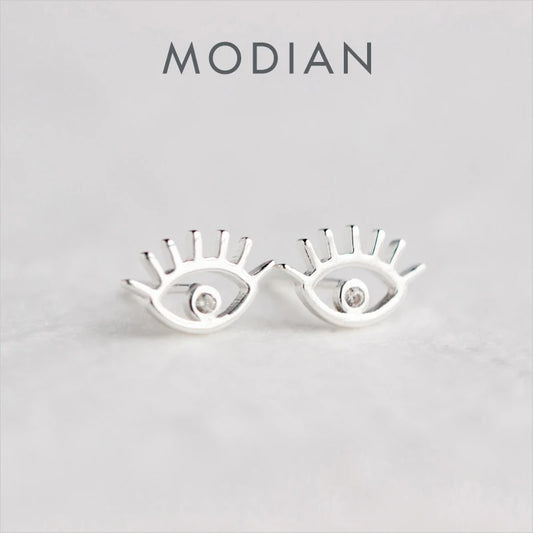 Modian Silver 925 Jewelry Simple Cute Eyes Stud Earrings for Women 925 Sterling Silver Pins Mode Fashion Female Oreilles