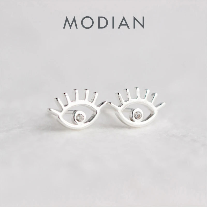 Modian Silver 925 Jewelry Simple Cute Eyes Stud Earrings for Women 925 Sterling Silver Pins Mode Fashion Female Oreilles