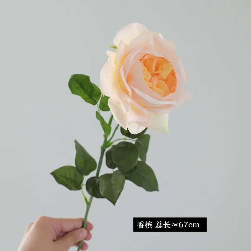 5Pc High-quality Moisturizing Rose Artificial Flowers Real Touch Rose Bridal Bouquet Wedding Decor Indoor Home Party Table Flore