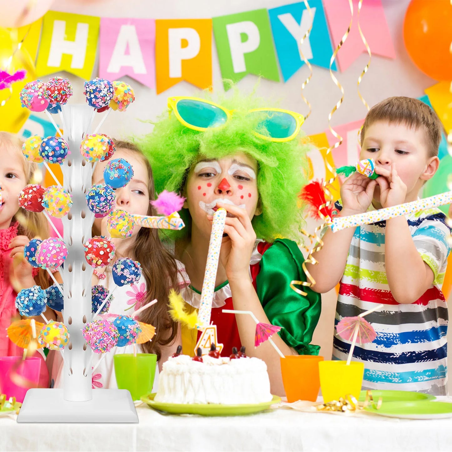 Cake Lollipop Holder Display Stand Clear Durable Candy Holder for Wedding Baptism Party Birthday Decorative Cake Dessert Stand