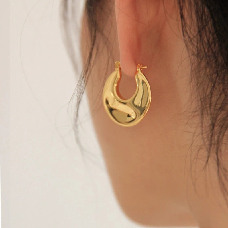 Vintage Metal Earrings Fashion Temperament Elegant High-Grade Sense Earrings
