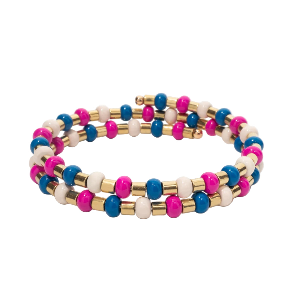 Tejesa 5X6mm Tube Beads Circle Enamel Bangle For Women Beaded Colorful Beads Boho Hand Accessory