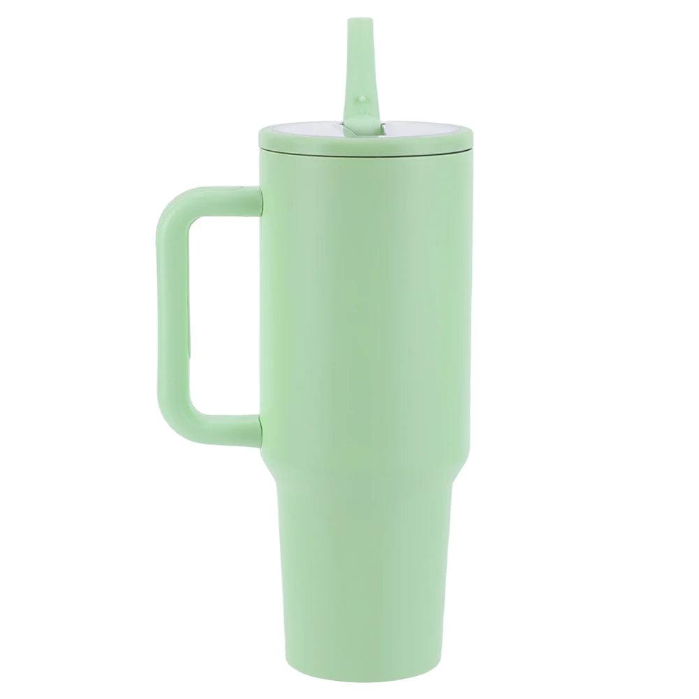 Hemasa Tumbler 40oz Stainless Steel Car Mug with Handle Straws For Thermal Iced Travel Vacuum Insulated Coffee Thermos Cup