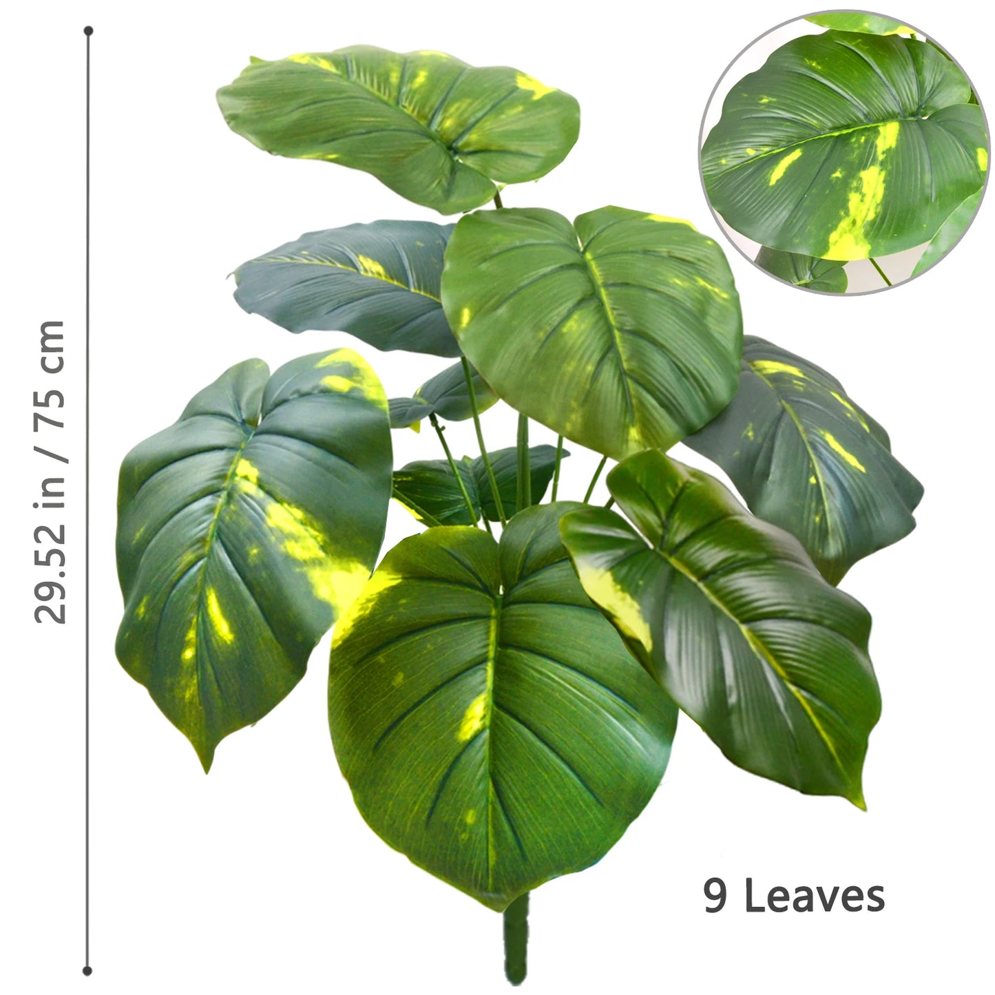 Tejesa 60-103cm Artificial Monstera deliciosa Pothos Alocasia Leaf Fake Plant Ornamental Festive Home Office Decoration