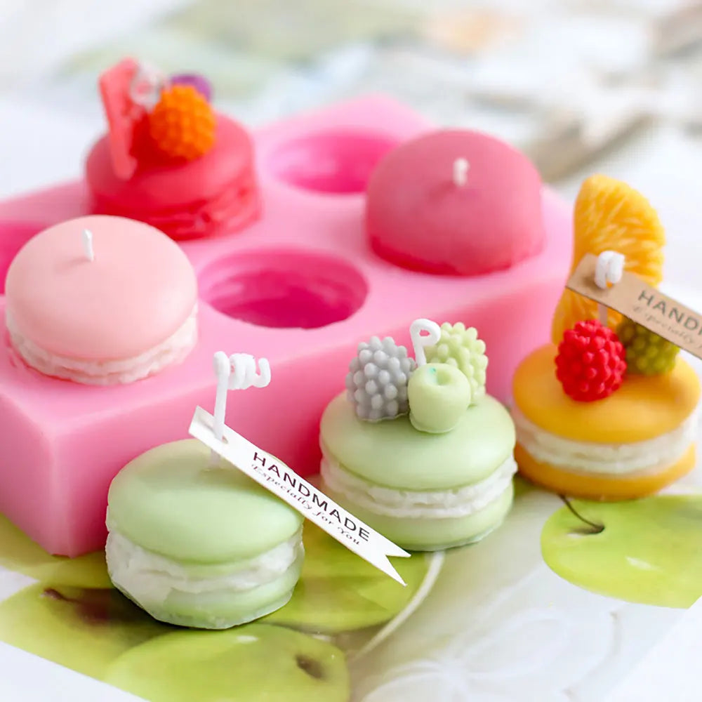 For Fun Macarone Candle Silicone Mold Scented Candles Soap Chocolate Dessert Mold for Baking Tool Candle Making Handmade Gift