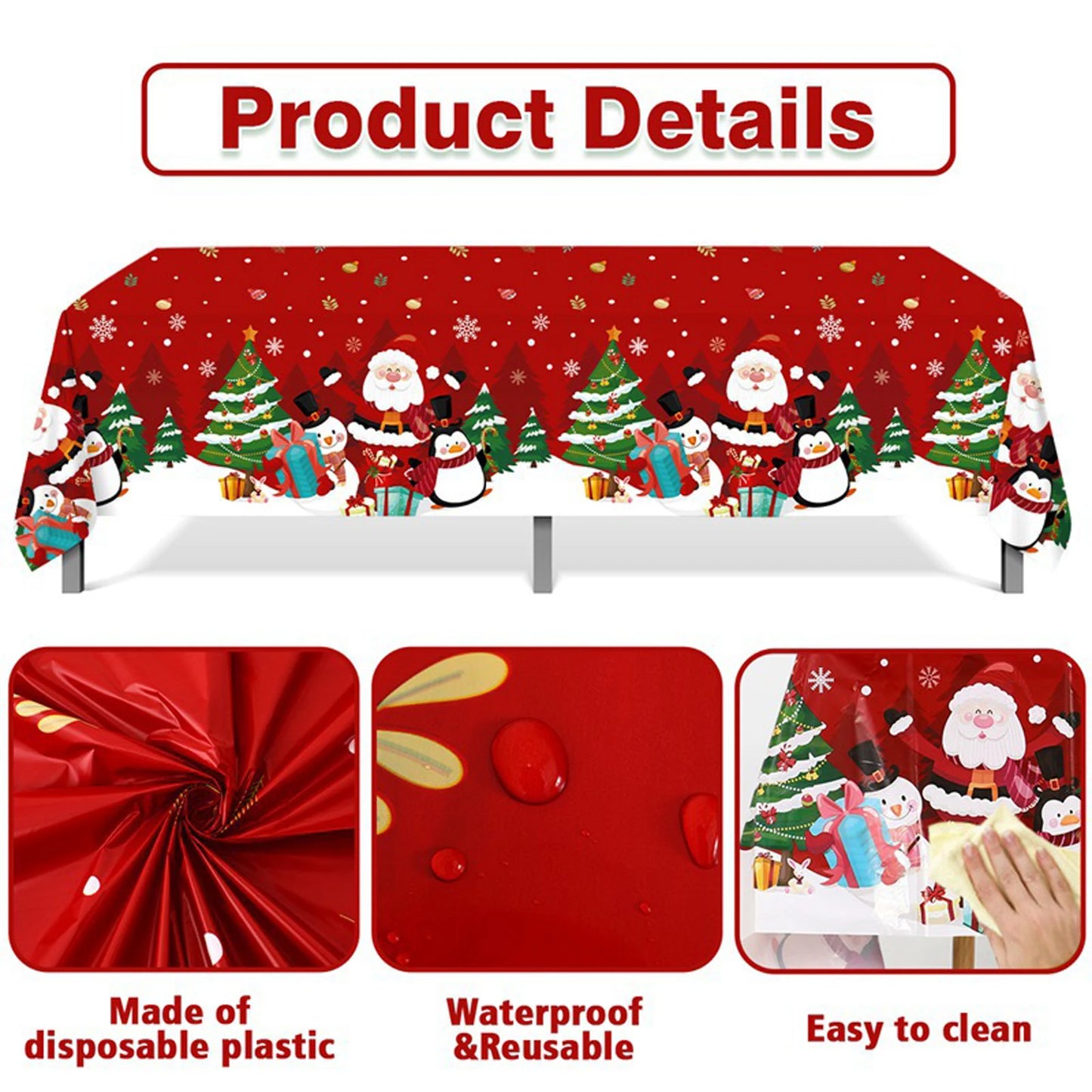 Tejesa Christmas Theme Party Tablecloth / Party Venue Layout Decorations Christmas Decoration Table Cloth