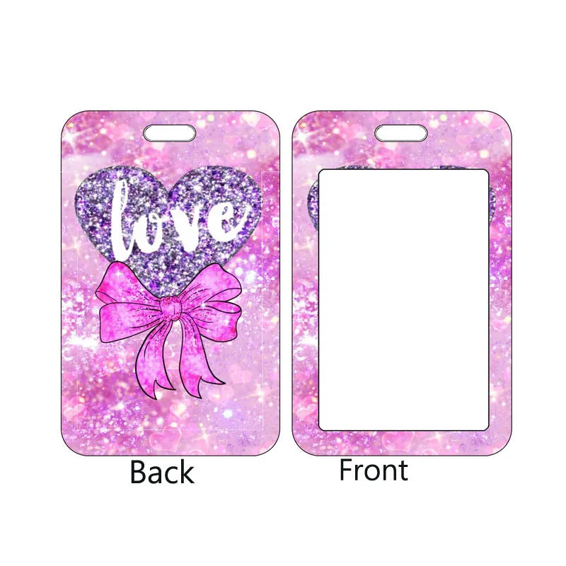New Style Color Love  Retractable Clip Reel Card Holder Heart Shape ID Business Work Card Yoyo Badge Holders Office Supplies