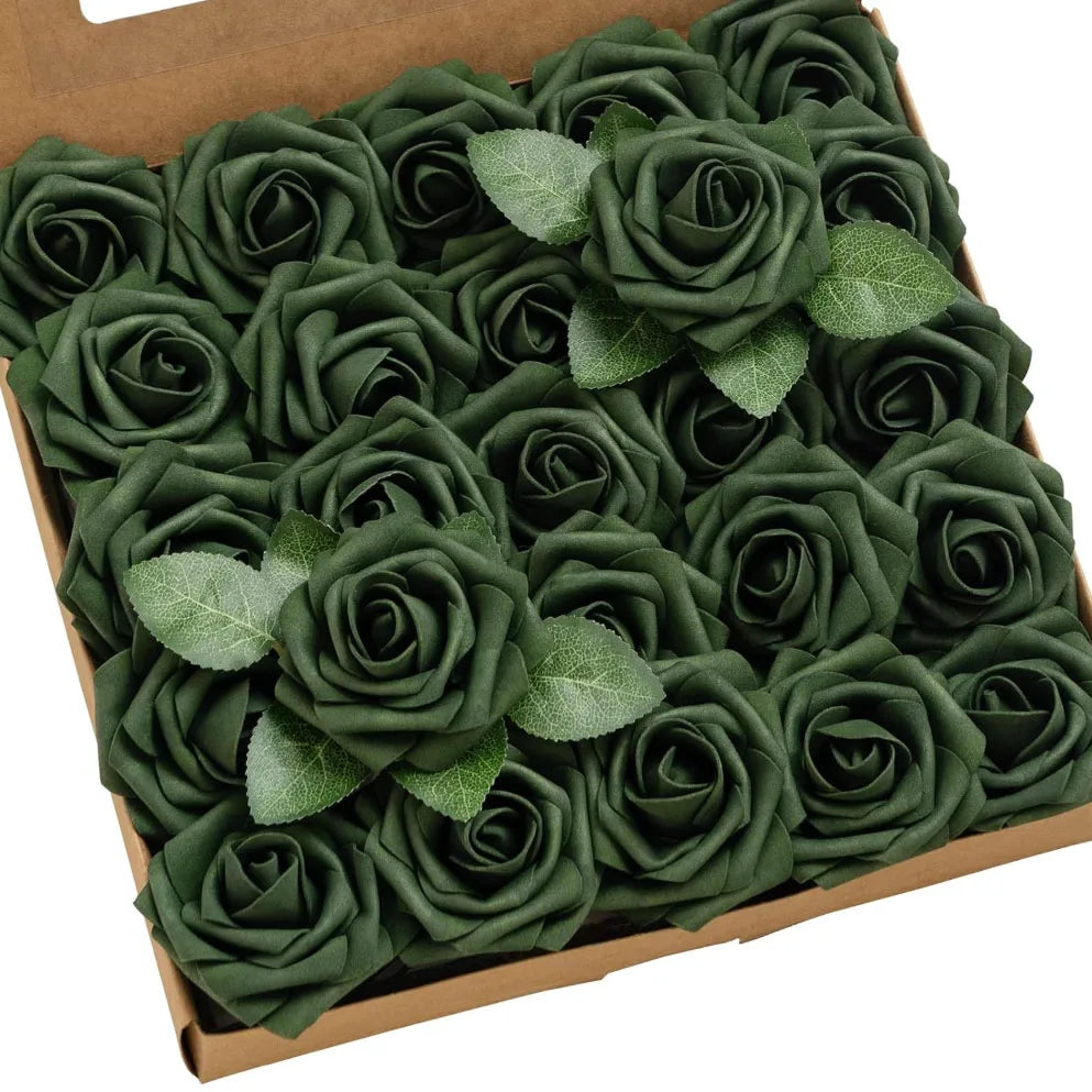 Rose Artificial Flowers 15/25/100pcs Foam Fake Roses Wedding Bouquets Centerpieces Mothers Day Valentines Gifts Party Decoration