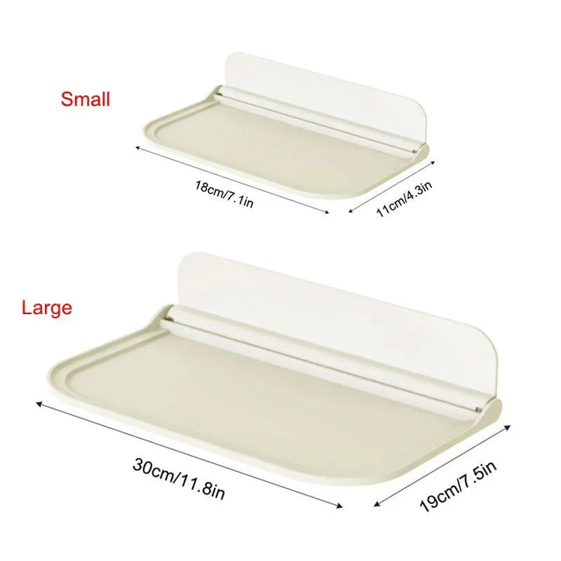 Hemasa Foldable Wall Shelf Bathroom Punch-free Wall-mounted Storage Rack Phone Holder