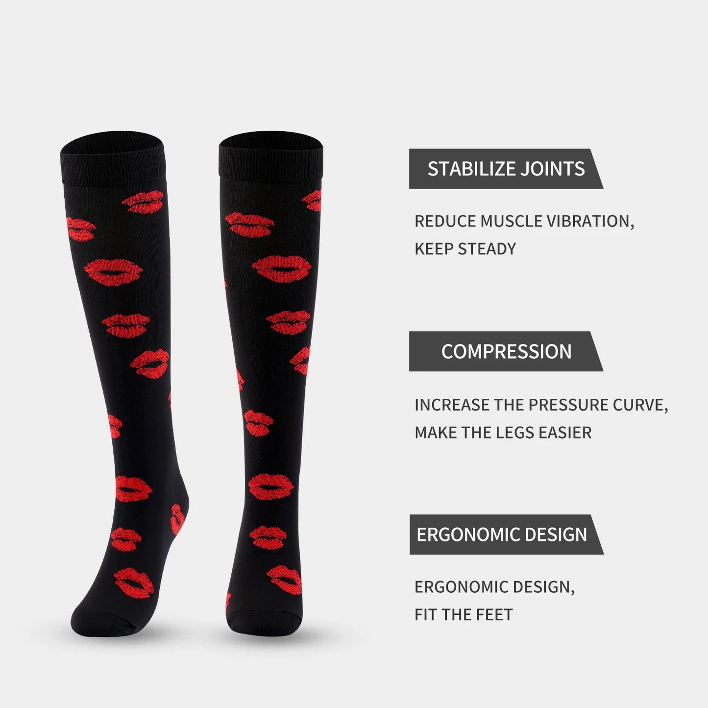 Compression Socks Men Women Boy Girl Adult Knee High Edema Varicose Veins Athletic Medical Nurse Running Flight Travels Stocking