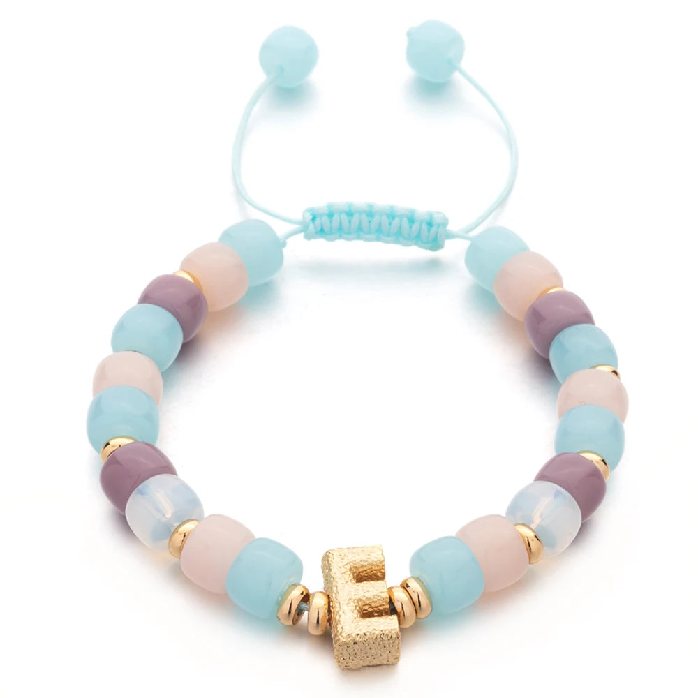 Tejesa Handmade  Colorful Glass Crystal Beads Braided Bracelets  with Heart Charms For Women