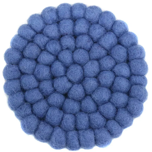 Wool Felt  ball Coasters(set of 4)