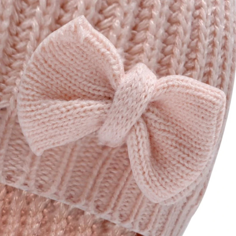 Winter Warm Baby Hat Cute Bowknot Baby Boys Girls Cap Beanies Soft Infant Toddler Ear Protection Hat Bonnet
