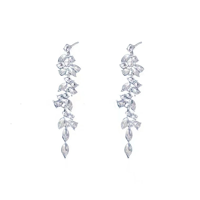 Hemasa Crystal Zircon Long Earrings for Women