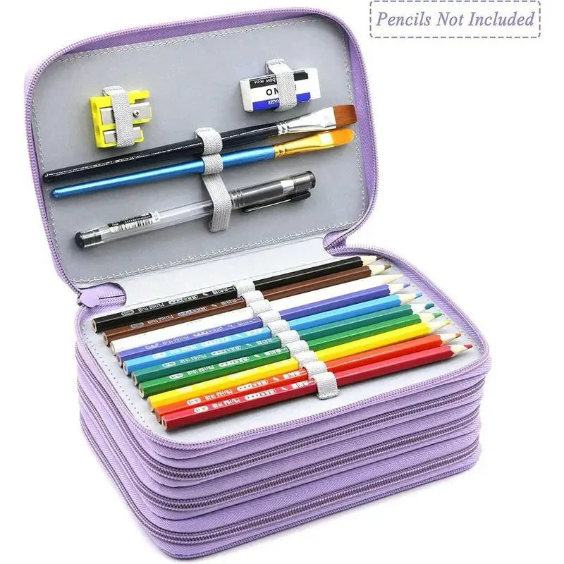 Hemasa Color pencil case 72 Slots pencil organizer Oxford cloth student stationery pencil bag large capacity storage