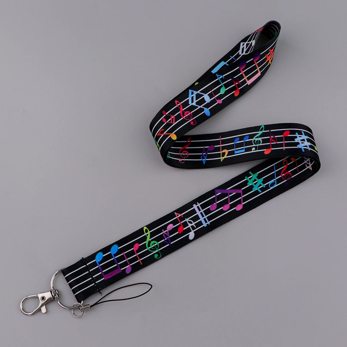 Musical Notes Mobile Phone Lanyard New Fashion Neck Strap Keychain Lanyard for Keys Keychain Hanging Rope Cell Phone Strap
