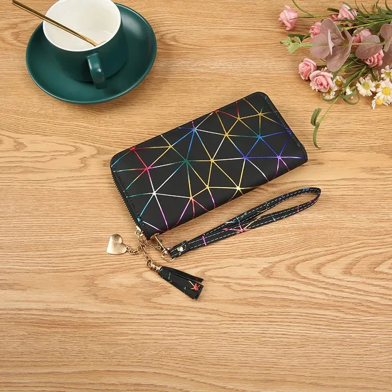 Women Long Wallets Zipper Clutches Purse Big Fashion Wristlet Wallet Phone Card Holder Lady Wallets