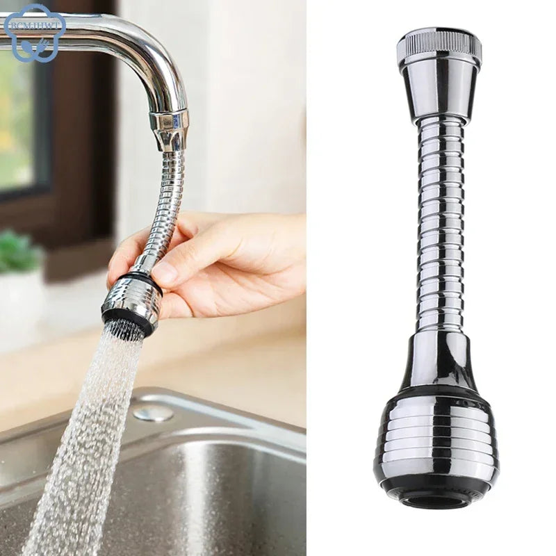 Hemasa Kitchen Gadgets 2 Modes 360 Rotatable Bubbler High Pressure Faucet Extender Water Saving pipe
