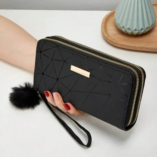 Popular Fashion Zipper Wallets Womens Long Purses Handbags Coin Purse Cards Holder PU Leather Billfold Wallet