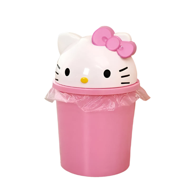 Hemasa  Hello Kitty Cute Cartoon Desktop Wastebasket Home Trash Bin Garbage Car Trash