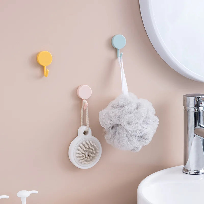Hemasa 10PCS Self Adhesive Wall Hook Strong Without Drilling Coat Bag Bathroom Door Kitchen Towel Hanger Hooks Home Storage Accessories