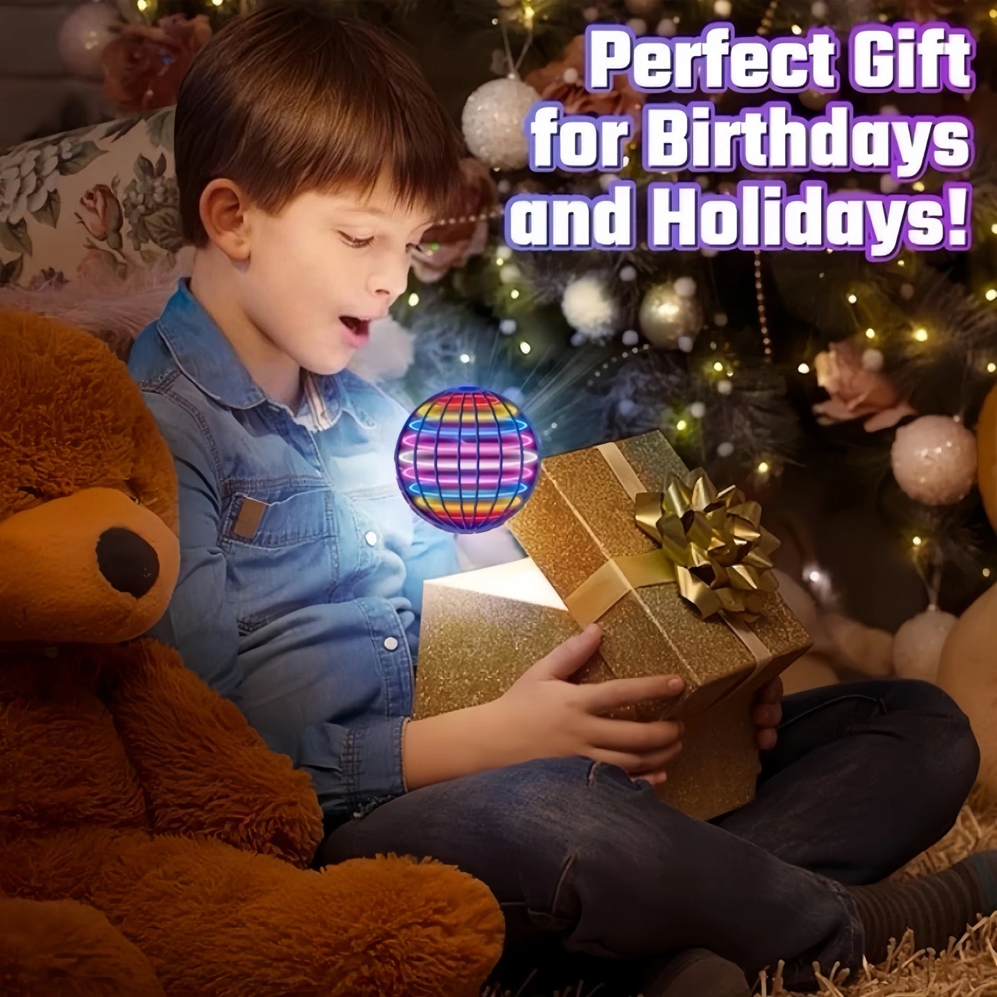 Hemasa Flying Ball Boomerang Flyorb Magic With LED Lights Drone Hover Ball Fly Nova Orb Flying Spinner Fidget Toys Children Gift