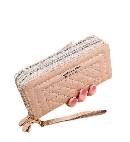 Hemasa Long Wallet for Women /Tassel Coin Purse Card Holder Wallets/ Double Zipper PU Leather Clutch Bags/ Luxury Money Phone Bag