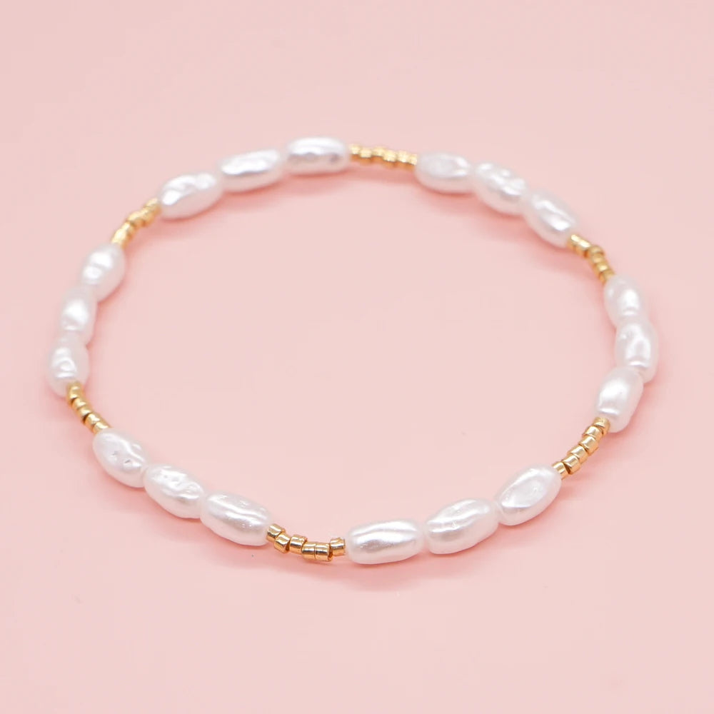 Go2boho New In Minimalist Thin Imitation Pearl Bead Bracelet Summer Fashion Chic Women Jewelry