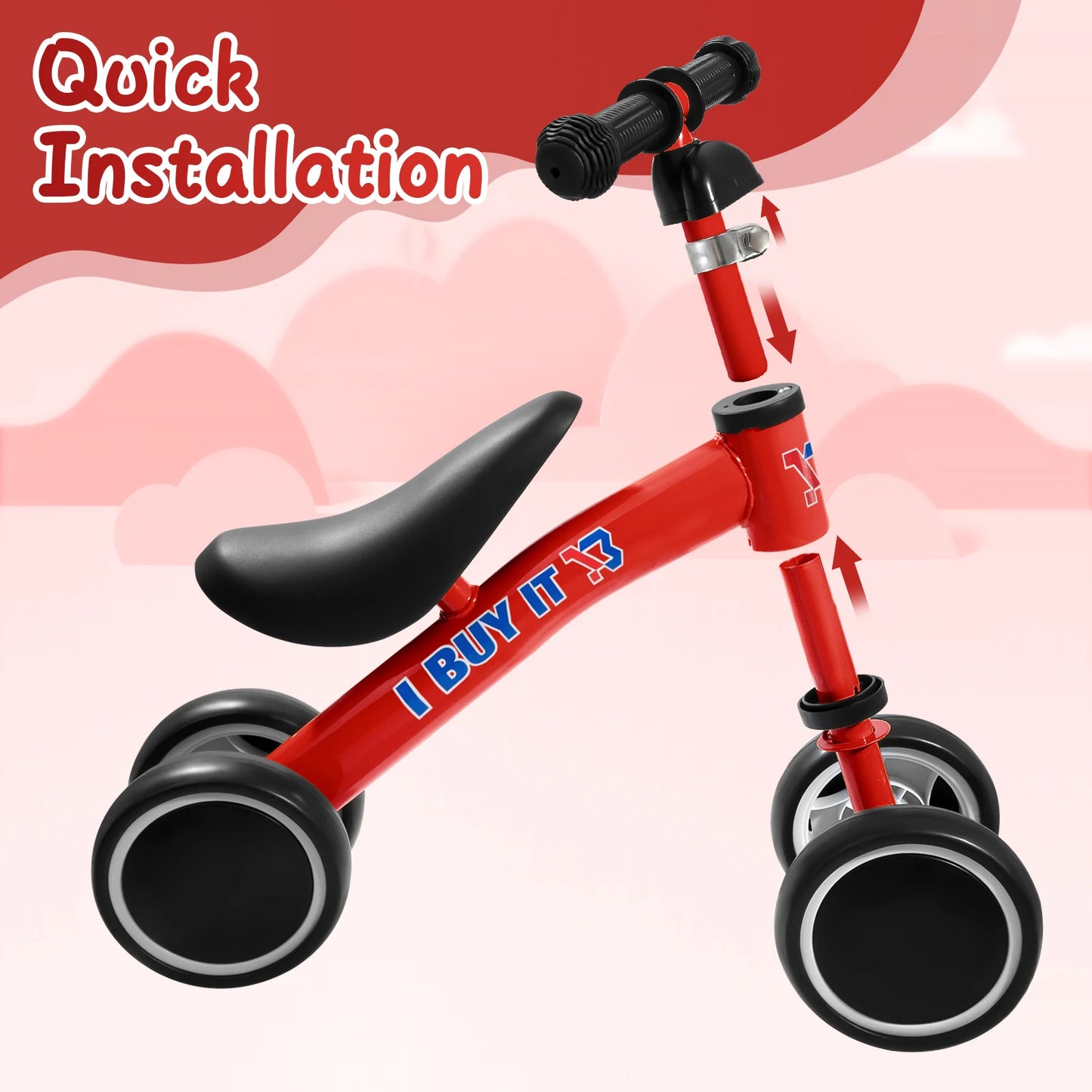 Baby Balance Bike, No Pedal Toddler Balance Bike, Lightweight Ride on Toys for Kids, Children's First Bike Training Bicycle