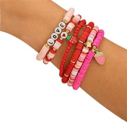Hemasa  Korean Sweet Strawberry Star Pendant Bracelets for Women