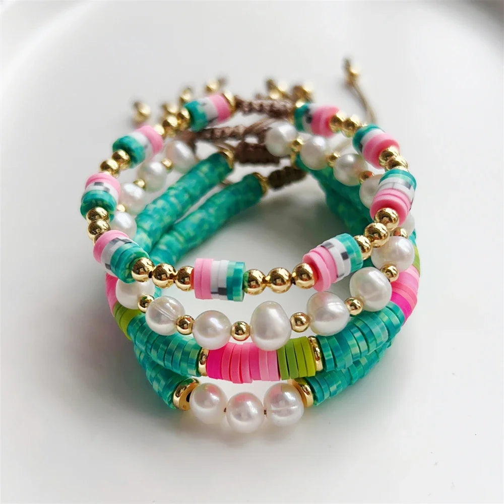 Hemasa Freshwater Pearl Heishi Bracelet Jewelry for Women