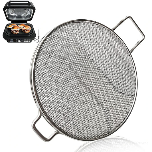 Stainless Steel Splatter Shield for Ninja Foodi IG651 Air Fryer Accessories for Ninja Foodi Smart XL Pro 7-in-1 Indoor Grill