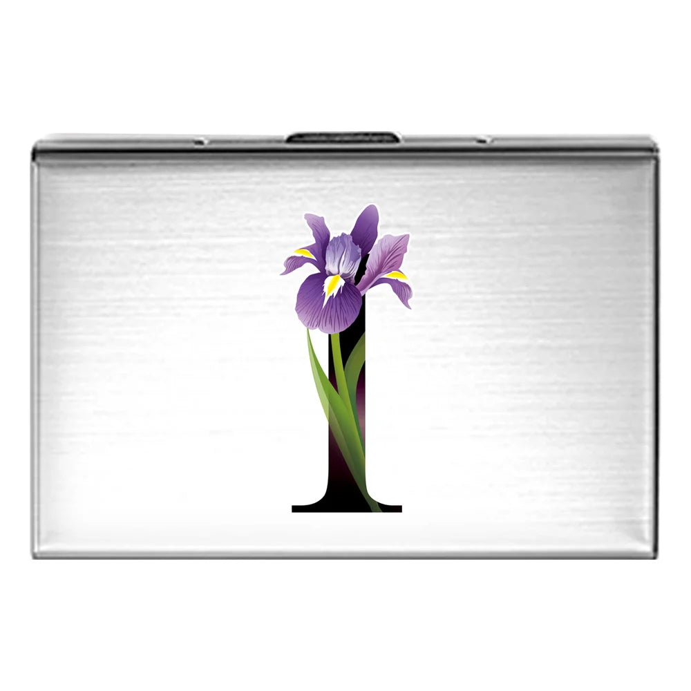 Card Holder RFID Blocking Aluminum Metal Slim Wallet Anti-scan Credit Card Holder Thin Case Small Wallet Flower Color Series