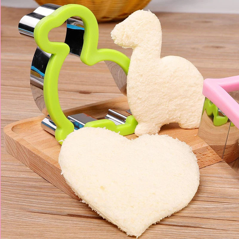 Hemasa Sandwich Cutters For Children Kids Heart Star Mickey Bread Toast Lunch Bento Box Food Cookie Sandwich Makers Molds