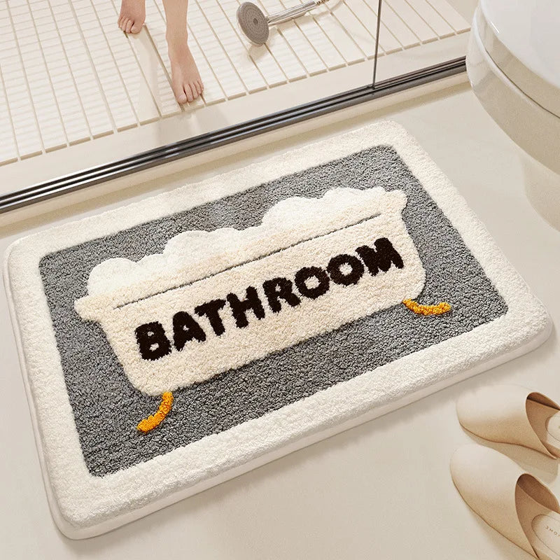 Hemasa Ultra-Plush Anti-Slip Bath Mat 8x Water Absorption, Quick Dry, Anti-Bacterial, 200% Plush, Safe for Kids Elders, 0 Formaldehyde