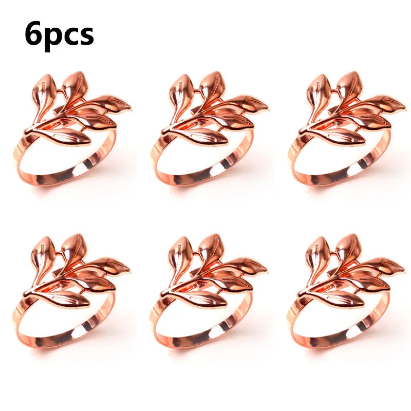 Hemasa 12Pcs Leaf Napkin Rings  for Christmas /Thanksgiving /Wedding /Dinnig Table Decoration