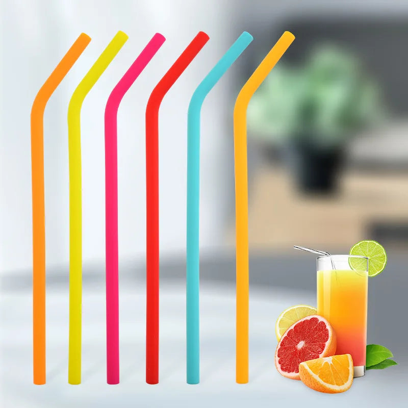 Hemasa 12  Pack Reusable Silicone Drinking Straws For Food with Cleaning Brush for 20 or 30oz Tumblers Juices
