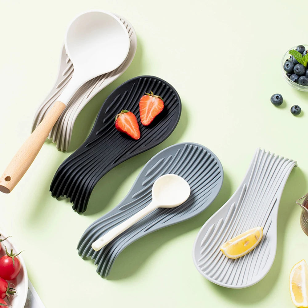 Hemasa Silicone Spoon Holder /Kitchen Spoon/ Rest Utensil Heat Resistant Storage Shelves Kitchen Cooking Tools Kitchen Accessories